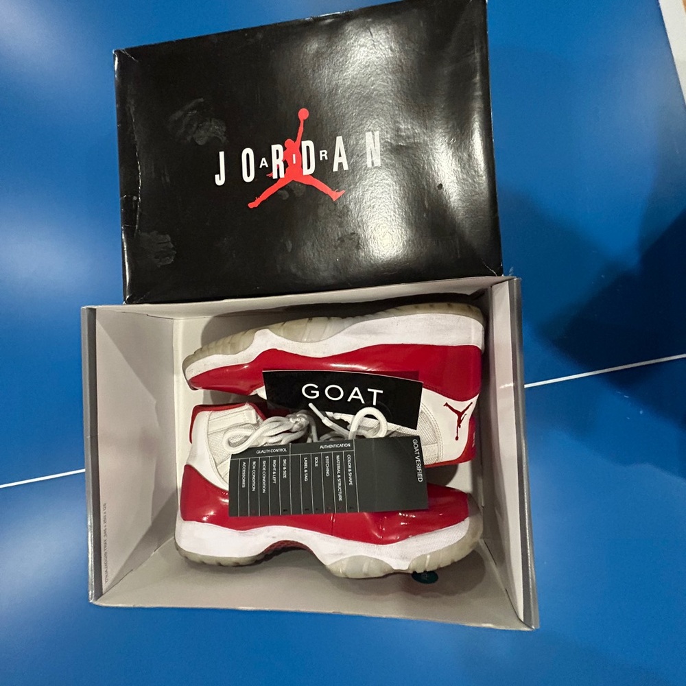 Jordan 11s cherries White & Red  Basketball Sneakers